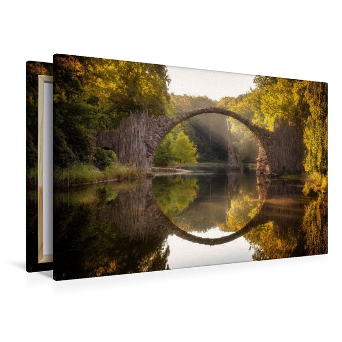 Premium Textil-Leinwand Rakotzbrücke