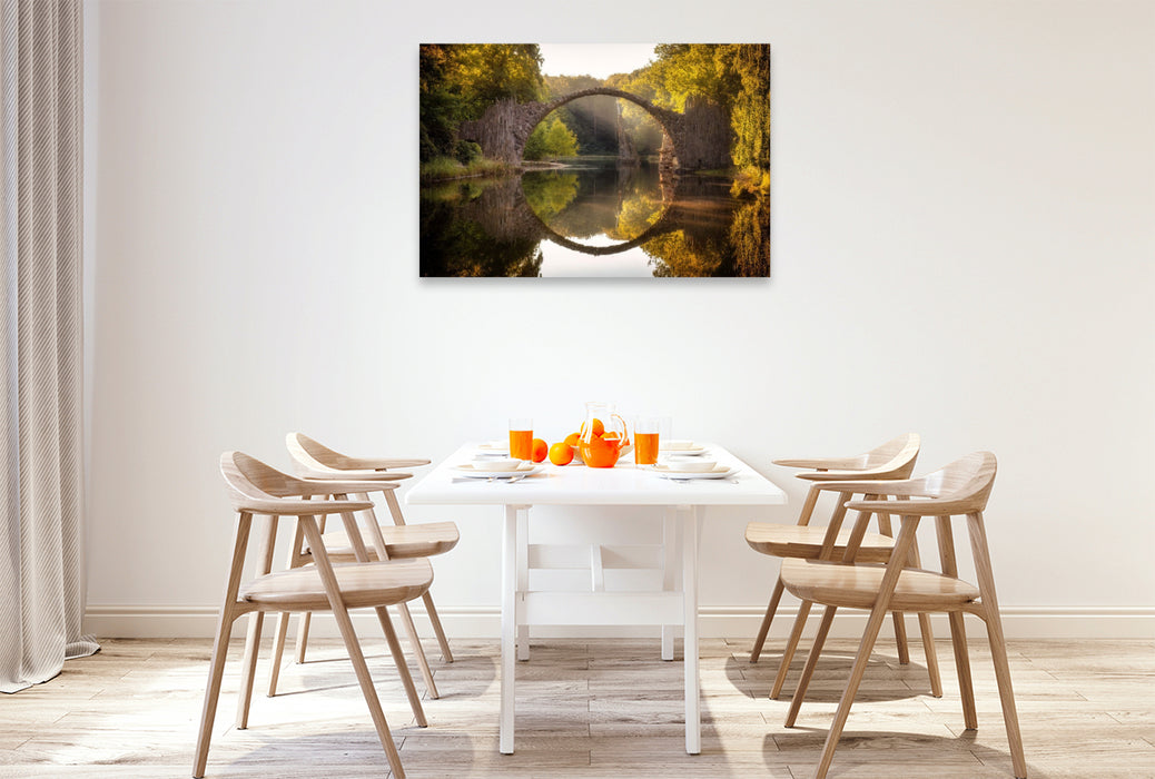 Premium Textil-Leinwand Rakotzbrücke