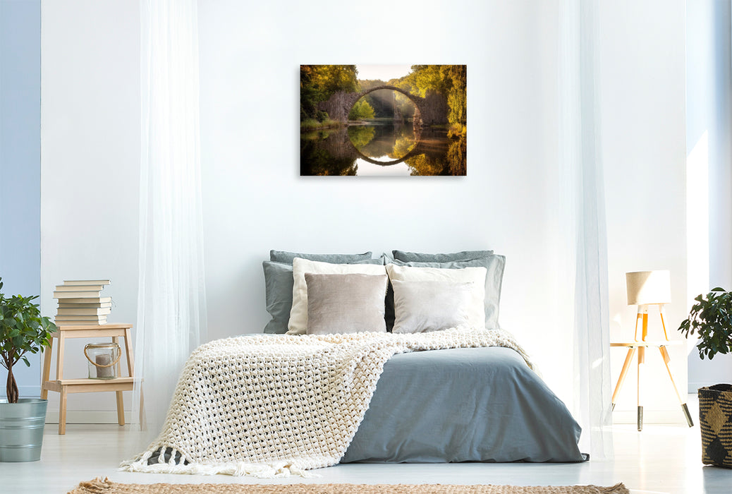 Premium Textil-Leinwand Rakotzbrücke