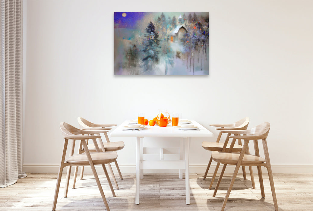 Premium Textil-Leinwand Weihnachtskapelle