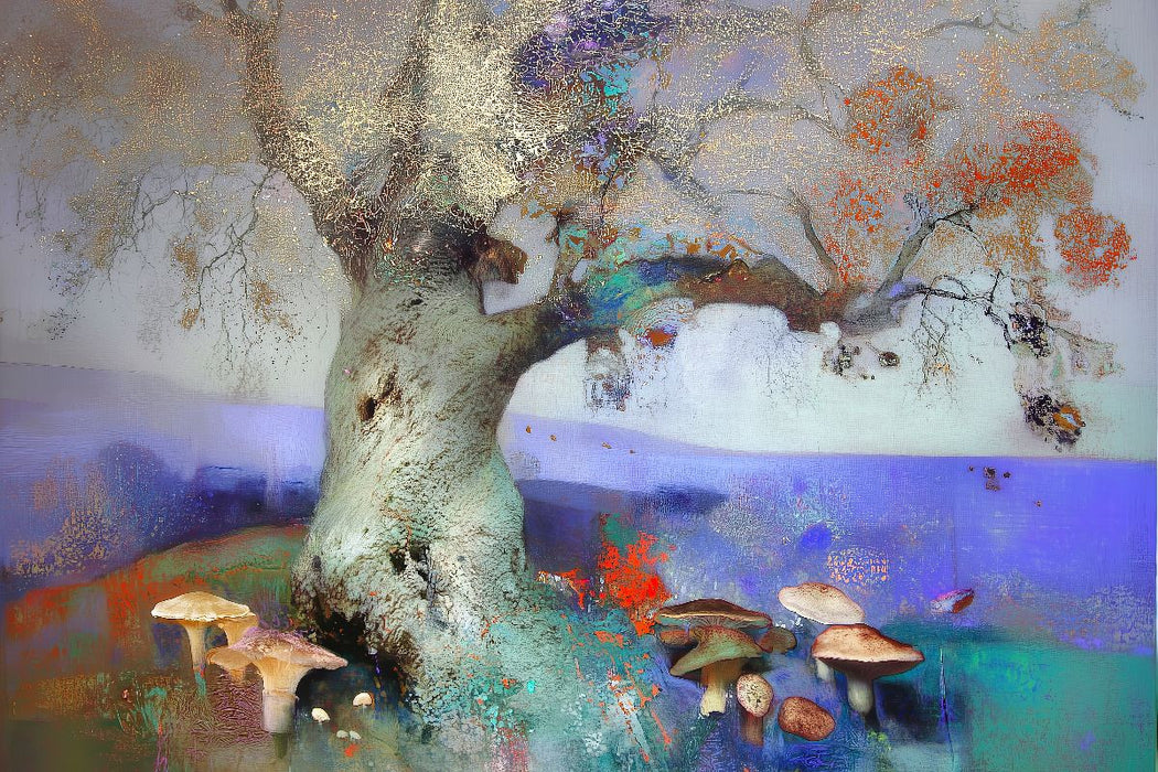 Premium Textil-Leinwand Alte Eiche