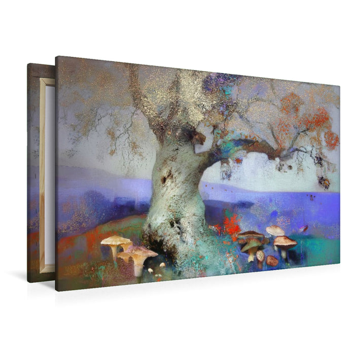 Premium Textil-Leinwand Alte Eiche