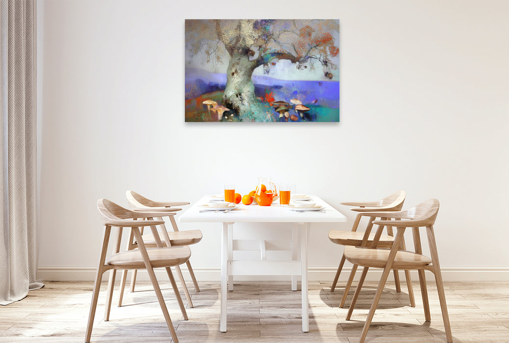 Premium Textil-Leinwand Alte Eiche