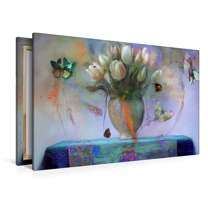 Premium Textil-Leinwand Tulpenstrauß