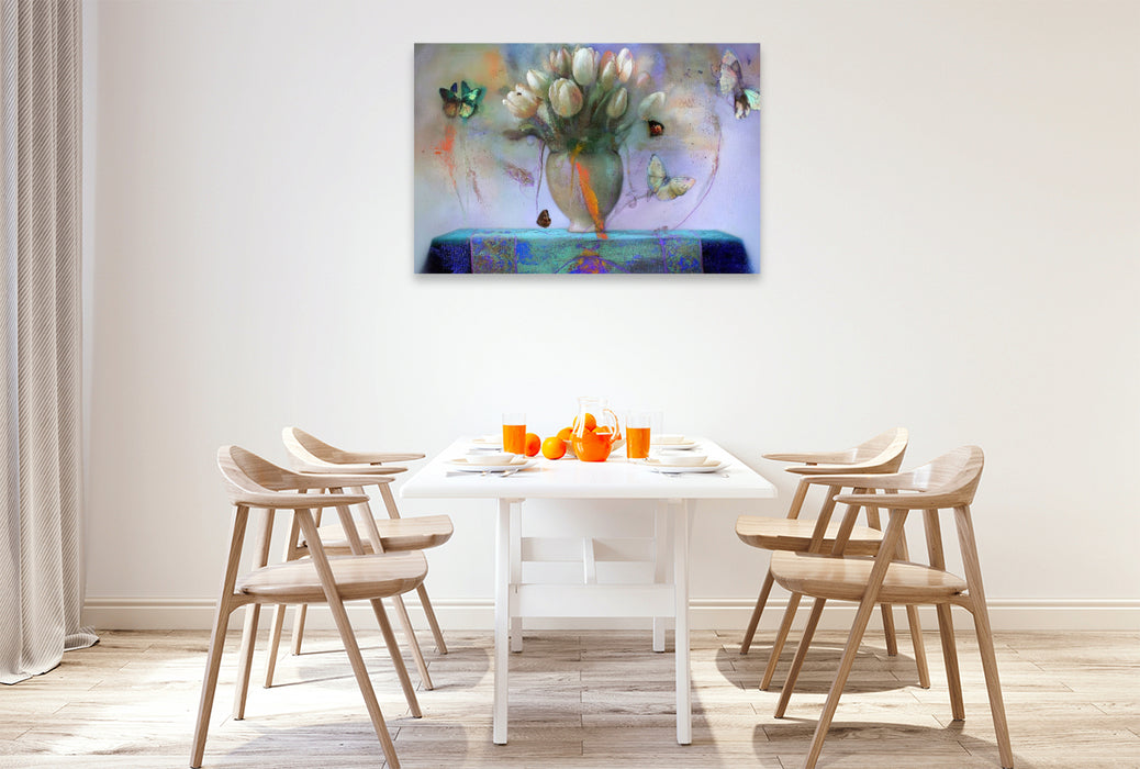 Premium Textil-Leinwand Tulpenstrauß