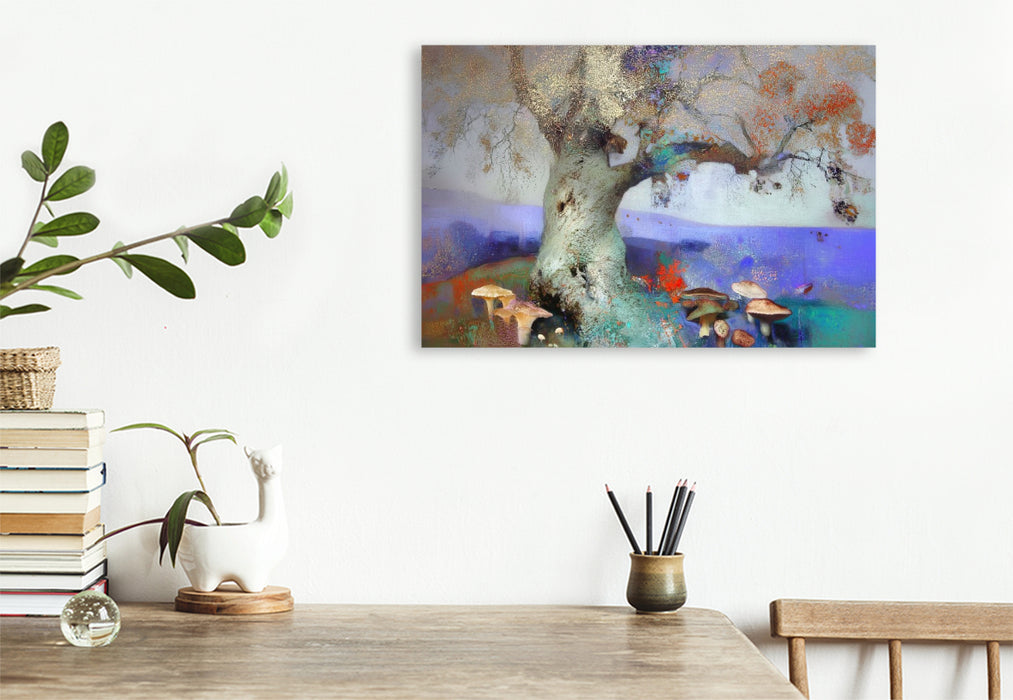 Premium Textil-Leinwand Alte Eiche