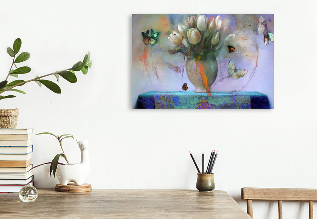 Premium Textil-Leinwand Tulpenstrauß