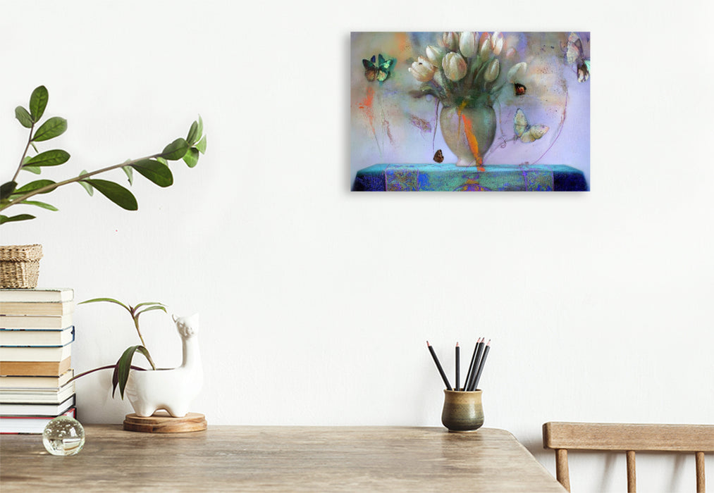 Premium Textil-Leinwand Tulpenstrauß