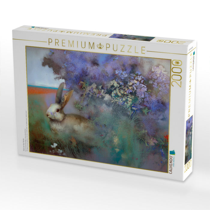 Hase vor der Hecke - CALVENDO Foto-Puzzle'