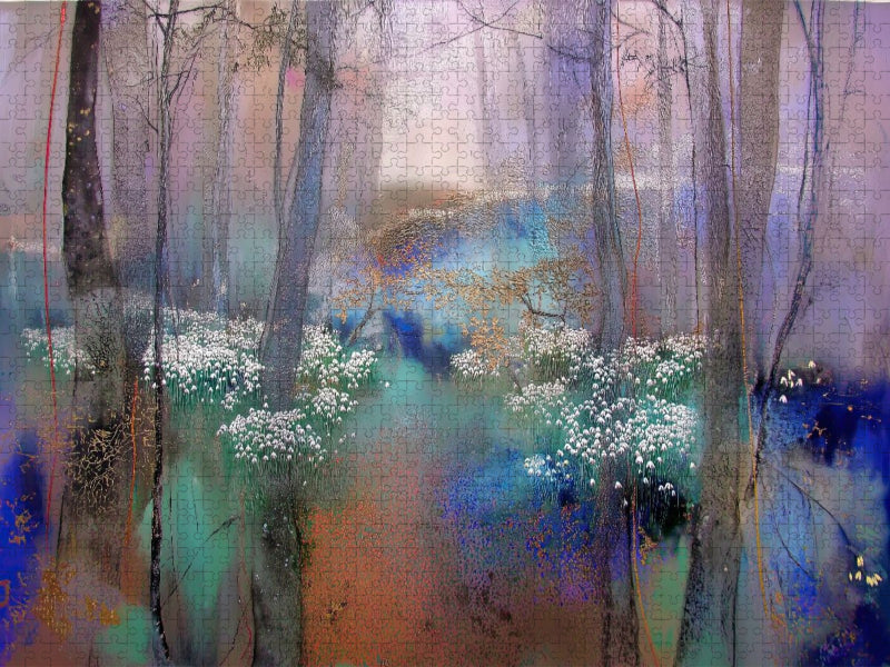 Schneeglöckchen im Wald - CALVENDO Foto-Puzzle'