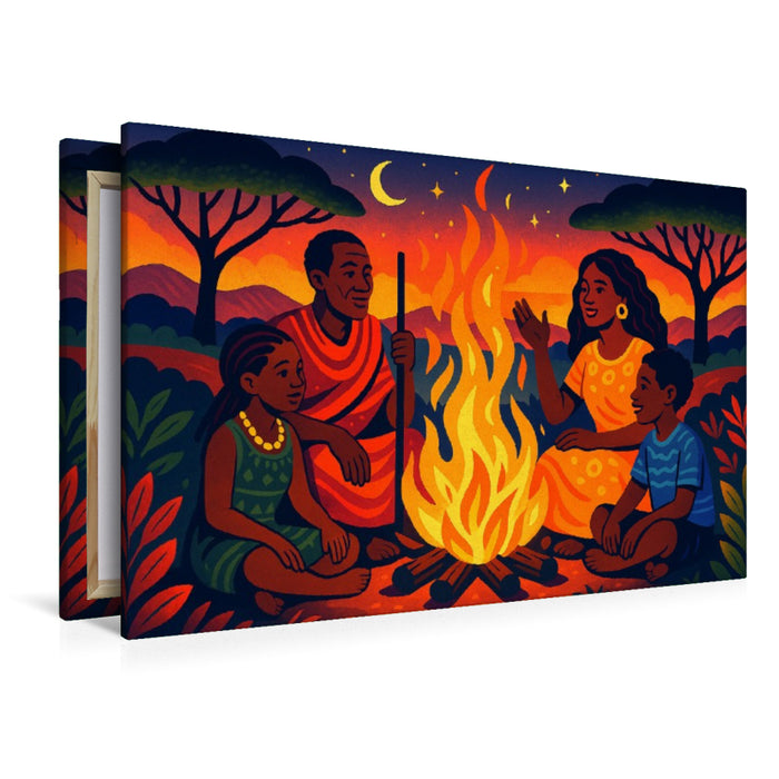 Premium Textil-Leinwand Erzähl mir von Afrika – unter Sternen, zwischen Herzen