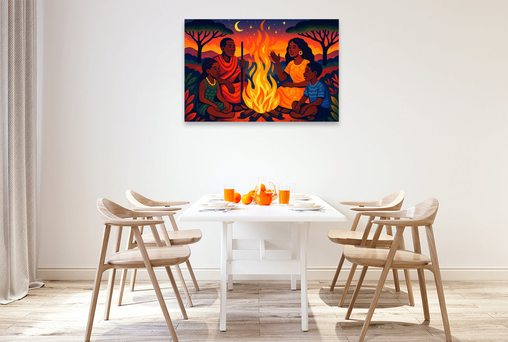 Premium Textil-Leinwand Erzähl mir von Afrika – unter Sternen, zwischen Herzen