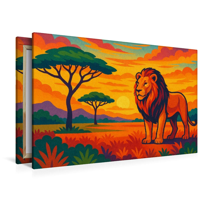 Premium Textil-Leinwand Mut im Herzen, Feuer im Blick – der Hüter der Steppe