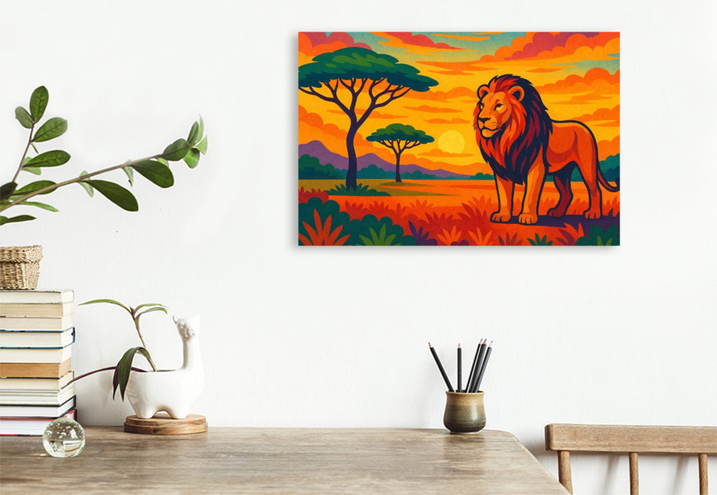 Premium Textil-Leinwand Mut im Herzen, Feuer im Blick – der Hüter der Steppe