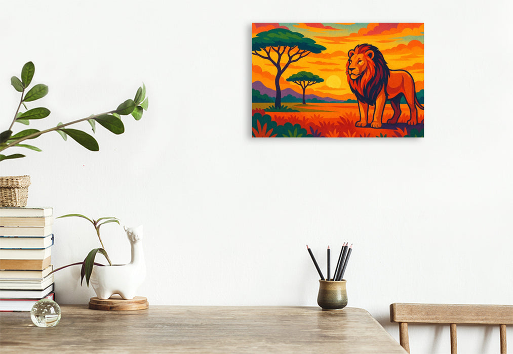 Premium Textil-Leinwand Mut im Herzen, Feuer im Blick – der Hüter der Steppe