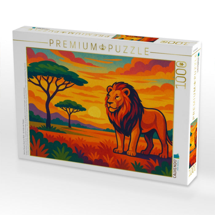 Mut im Herzen, Feuer im Blick – der Hüter der Steppe - CALVENDO Foto-Puzzle'