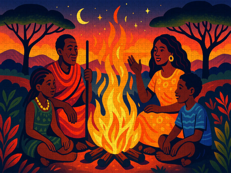 Erzähl mir von Afrika – unter Sternen, zwischen Herzen - CALVENDO Foto-Puzzle'