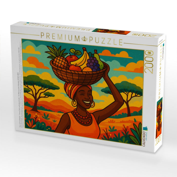 Frau mit Früchtekorb – Sonne, Stolz und Lebensfreude - Ein Motiv aus dem Kalender AFRIKA VIBES - CALVENDO Foto-Puzzle'