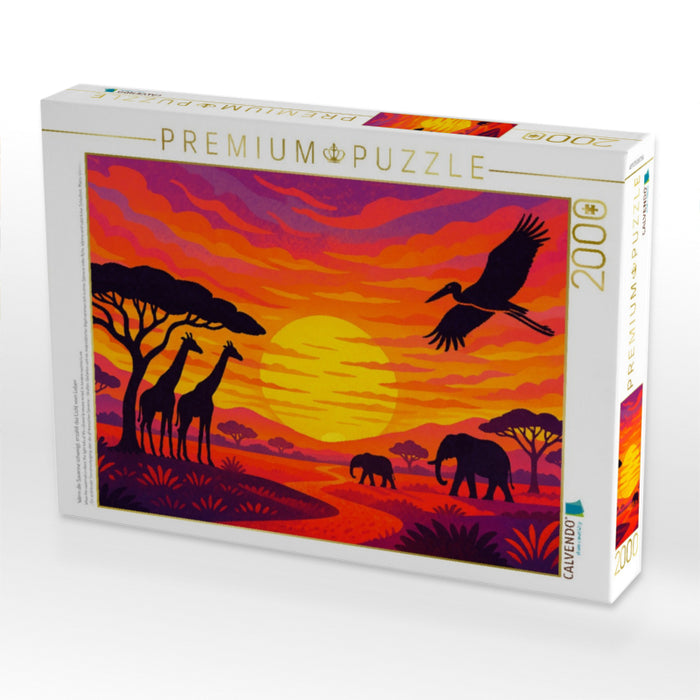 Wenn die Savanne schweigt, erzählt das Licht vom Leben - CALVENDO Foto-Puzzle'