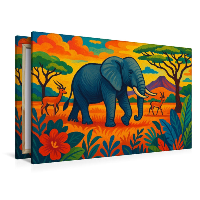 Premium Textil-Leinwand Im Schatten des Kilimandscharo