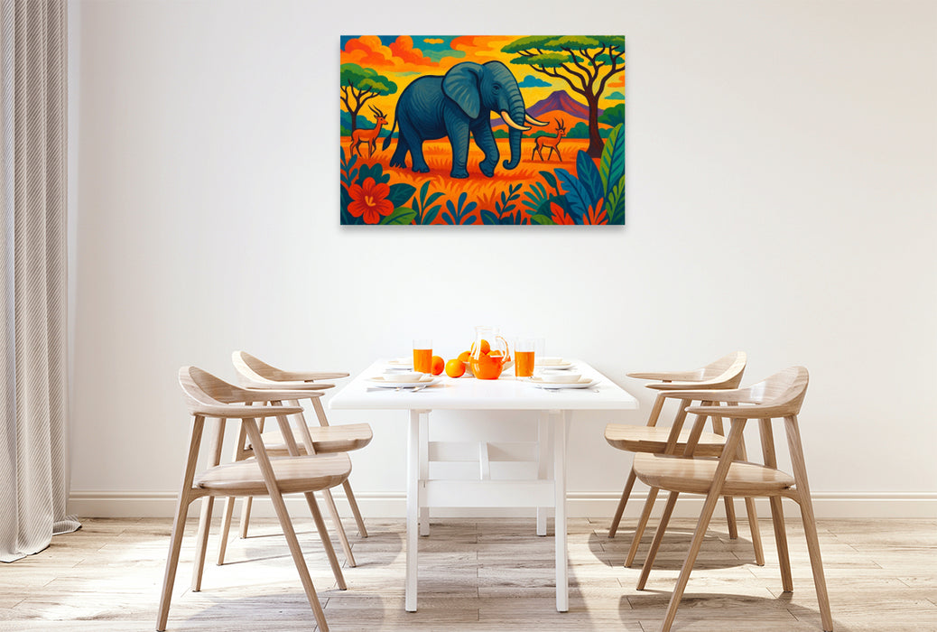 Premium Textil-Leinwand Im Schatten des Kilimandscharo