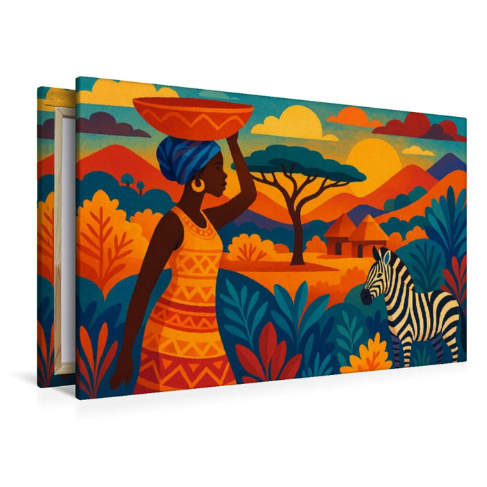 Premium Textil-Leinwand Wo Zebras staunen und Berge singen