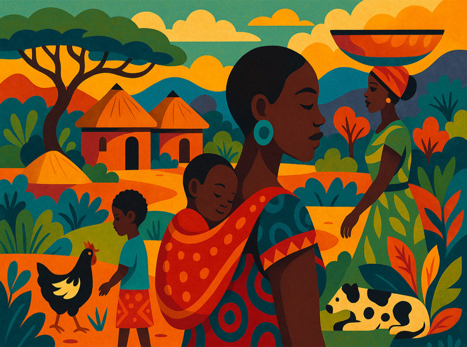 Ein Morgen in Mama Afrikas Armen - CALVENDO Foto-Puzzle'