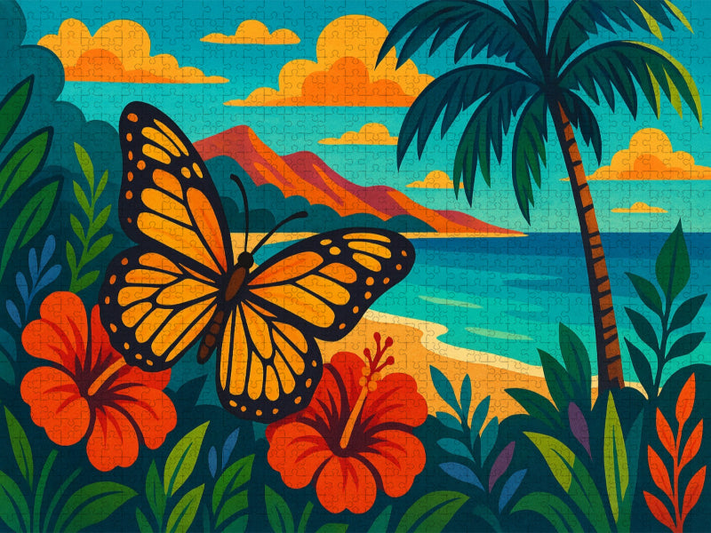 Wo der Schmetterling den Sommer küsst - CALVENDO Foto-Puzzle'