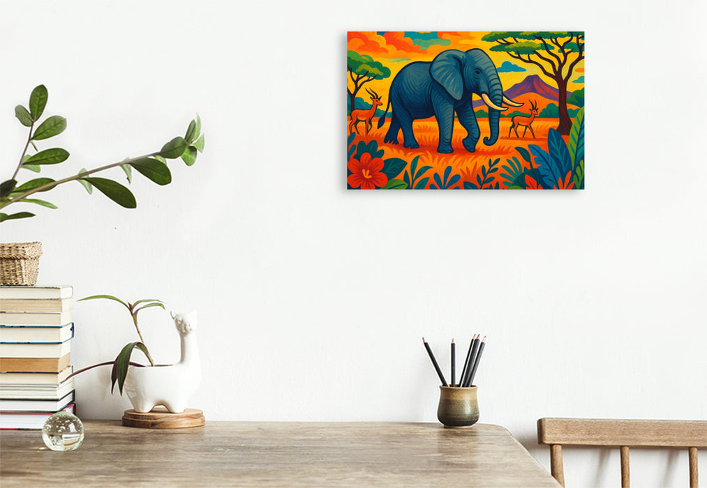 Premium Textil-Leinwand Im Schatten des Kilimandscharo