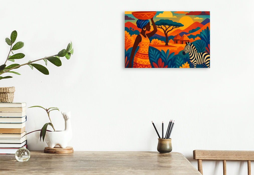 Premium Textil-Leinwand Wo Zebras staunen und Berge singen