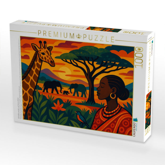 Wo Giraffen wandern und Träume blühen - CALVENDO Foto-Puzzle'