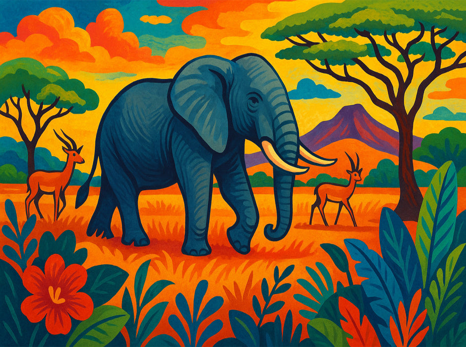 Im Schatten des Kilimandscharo - CALVENDO Foto-Puzzle'