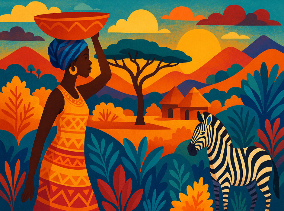 Wo Zebras staunen und Berge singen - CALVENDO Foto-Puzzle'