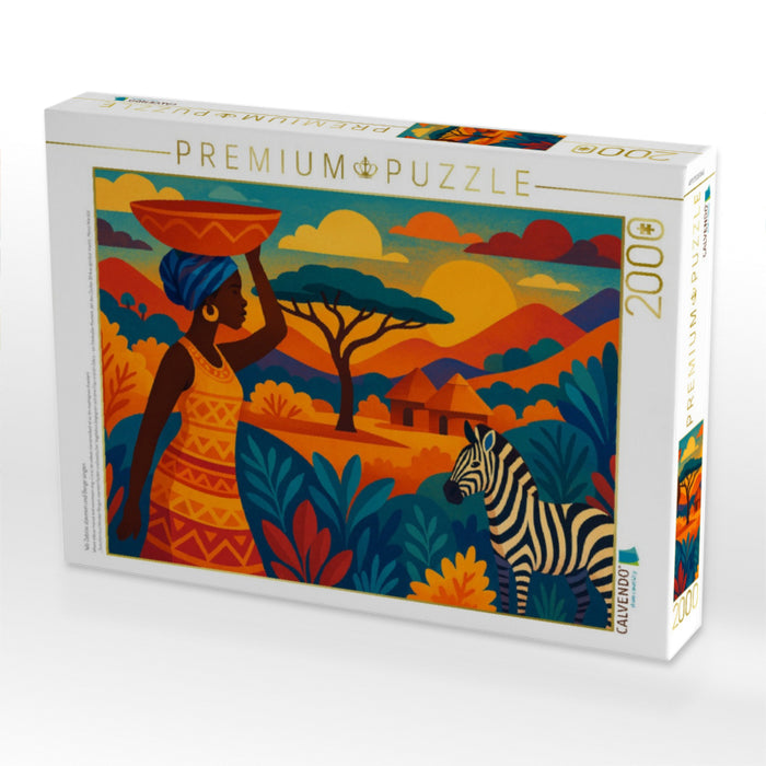 Wo Zebras staunen und Berge singen - CALVENDO Foto-Puzzle'