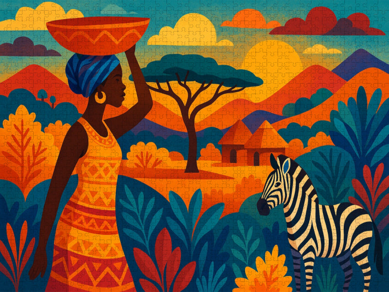 Wo Zebras staunen und Berge singen - CALVENDO Foto-Puzzle'