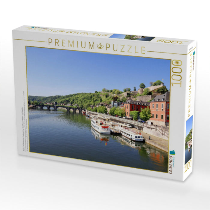 Namur, Wallonisches Parlament an der Maas und Blick zur Zitadelle - CALVENDO Foto-Puzzle'