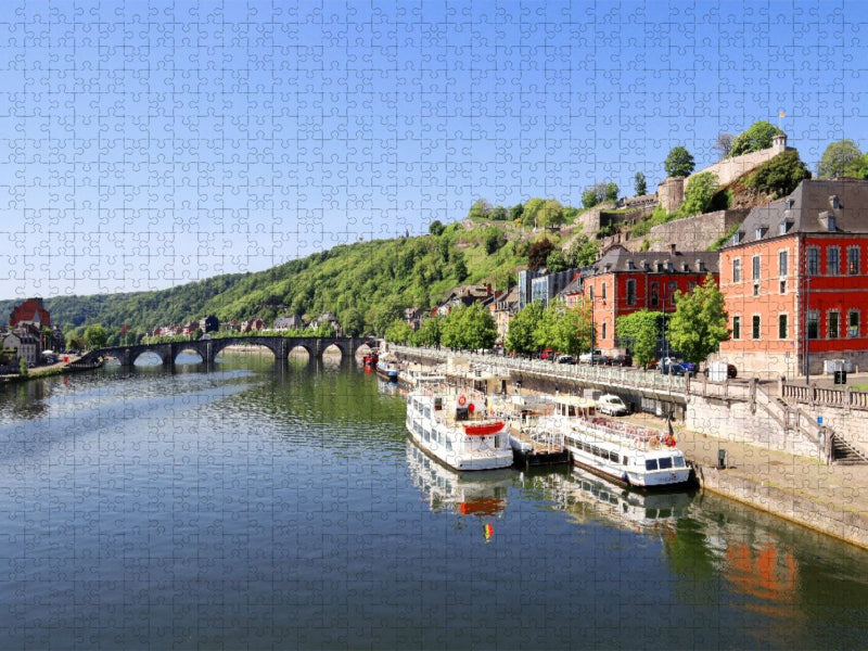 Namur, Wallonisches Parlament an der Maas und Blick zur Zitadelle - CALVENDO Foto-Puzzle'