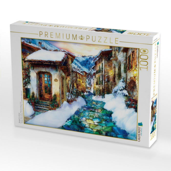 Bergdorf im Winter - CALVENDO Foto-Puzzle'