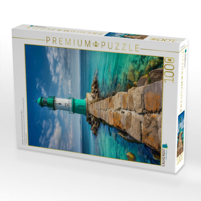 Das Meer schimmert in Türkis, der Himmel ruht in Blau - CALVENDO Foto-Puzzle'