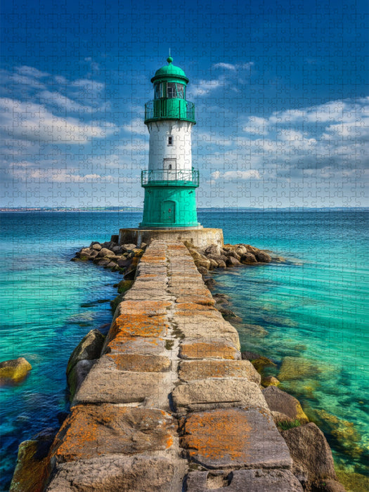 Das Meer schimmert in Türkis, der Himmel ruht in Blau - CALVENDO Foto-Puzzle'