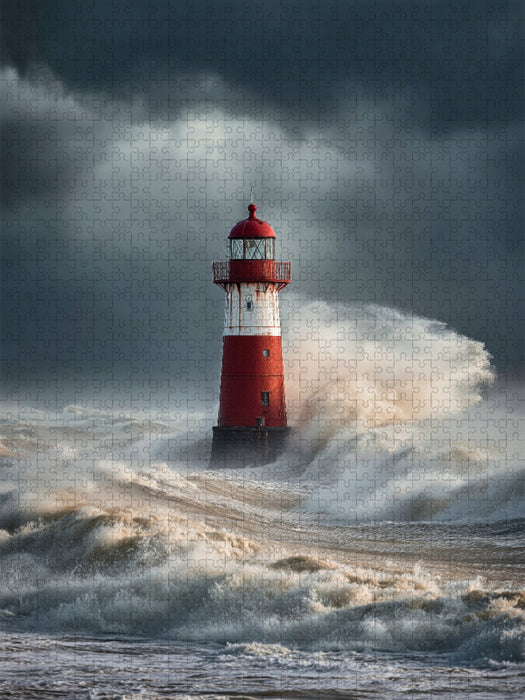 Der Himmel bebt im Wind, die Wellen tragen Kraft und Mut - CALVENDO Foto-Puzzle'