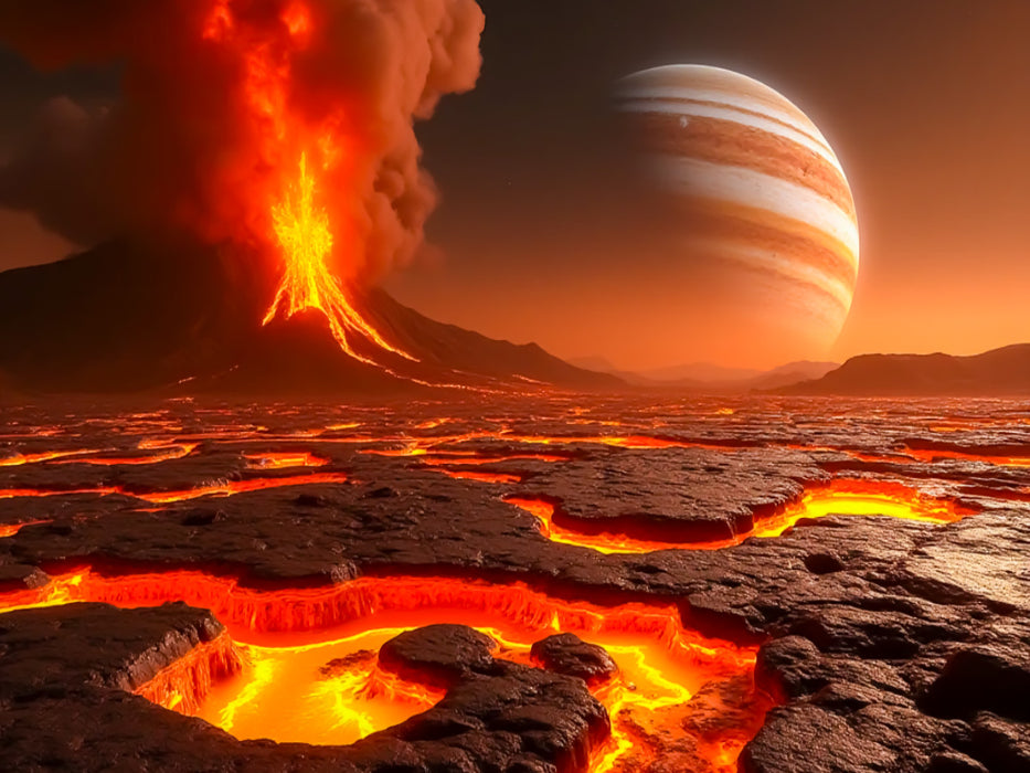 Io – Feurige Vulkanfelder über Jupiter - CALVENDO Foto-Puzzle'