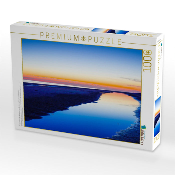 Kniepsand an der Westküste von Amrum nach Sonnenuntergang - CALVENDO Foto-Puzzle'