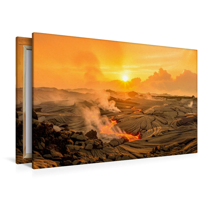 Premium Textil-Leinwand Venus – Glühende Ebenen im Schwefeldunst