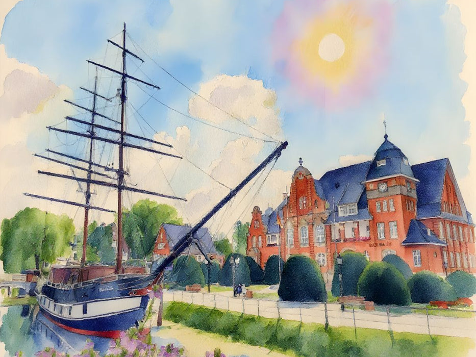 Friederike und Rathaus Papenburg - CALVENDO Foto-Puzzle'