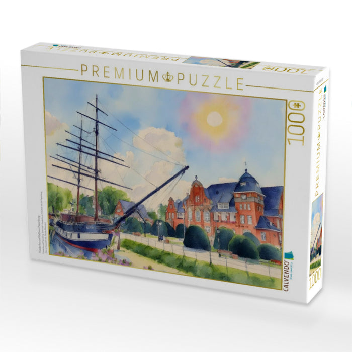 Friederike und Rathaus Papenburg - CALVENDO Foto-Puzzle'