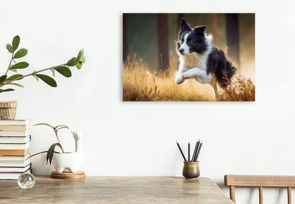 Premium Textil-Leinwand Ein schneller Sprint