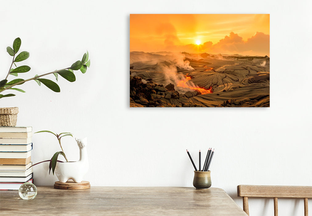 Premium Textil-Leinwand Venus – Glühende Ebenen im Schwefeldunst