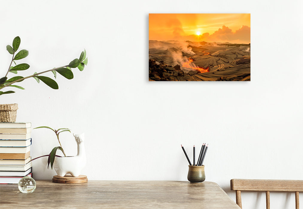 Premium Textil-Leinwand Venus – Glühende Ebenen im Schwefeldunst