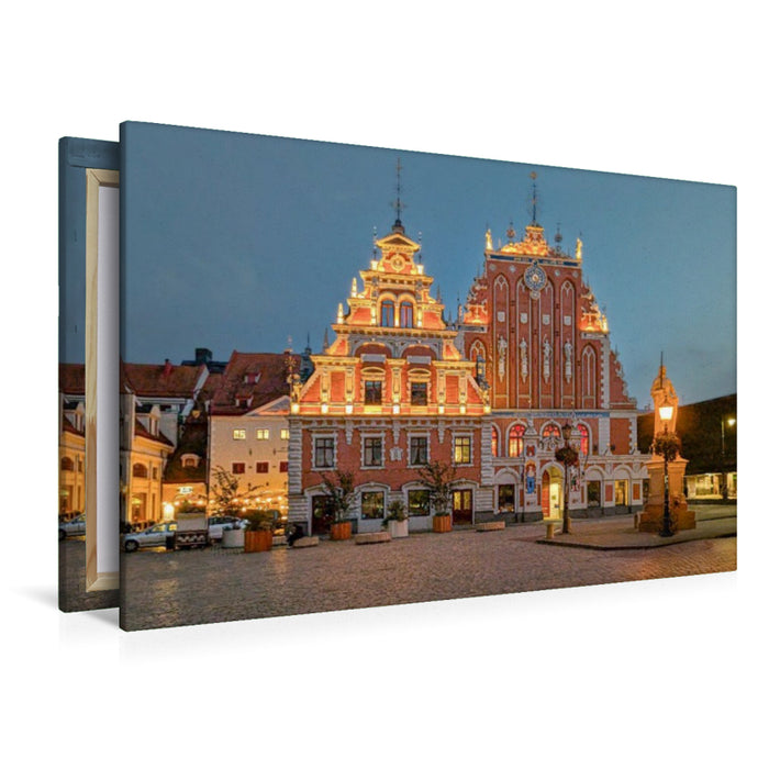 Premium Textil-Leinwand Riga im Spiegel der Hanse